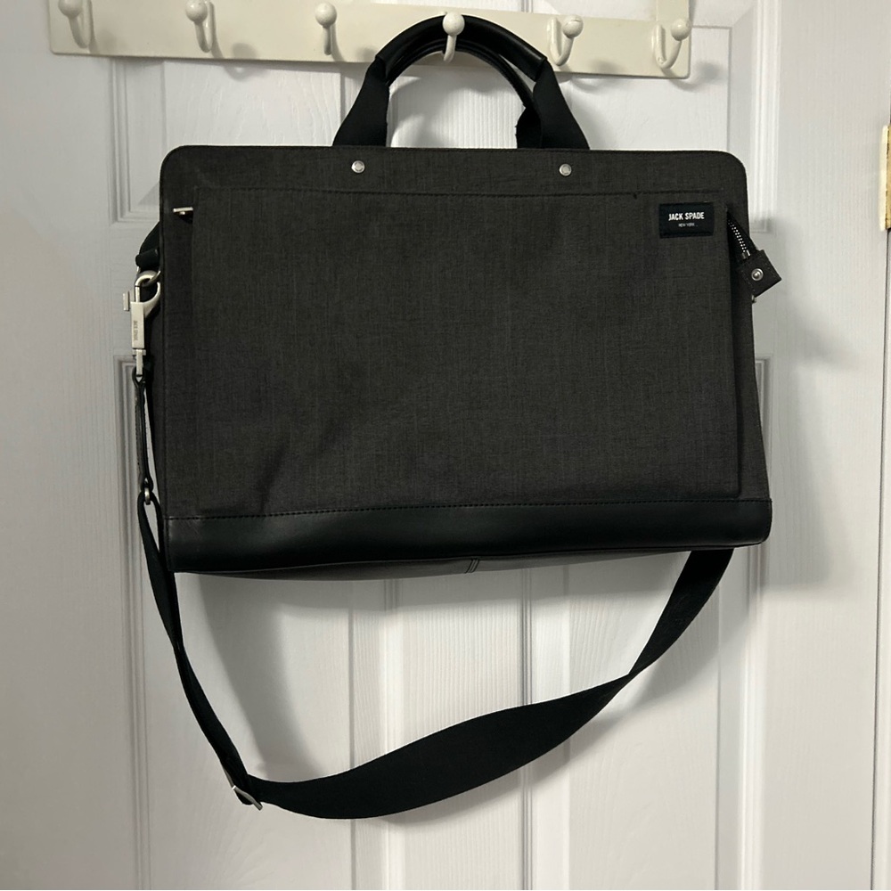 Jack Spade Black and Charcoal Laptop Briefcase